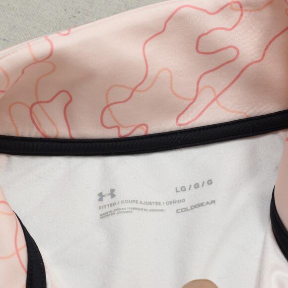 Under Armour Women 1/4 Zip Pullover Sweatshirt Polyester Pink L Fitted Coldgear - Picture 7 of 8